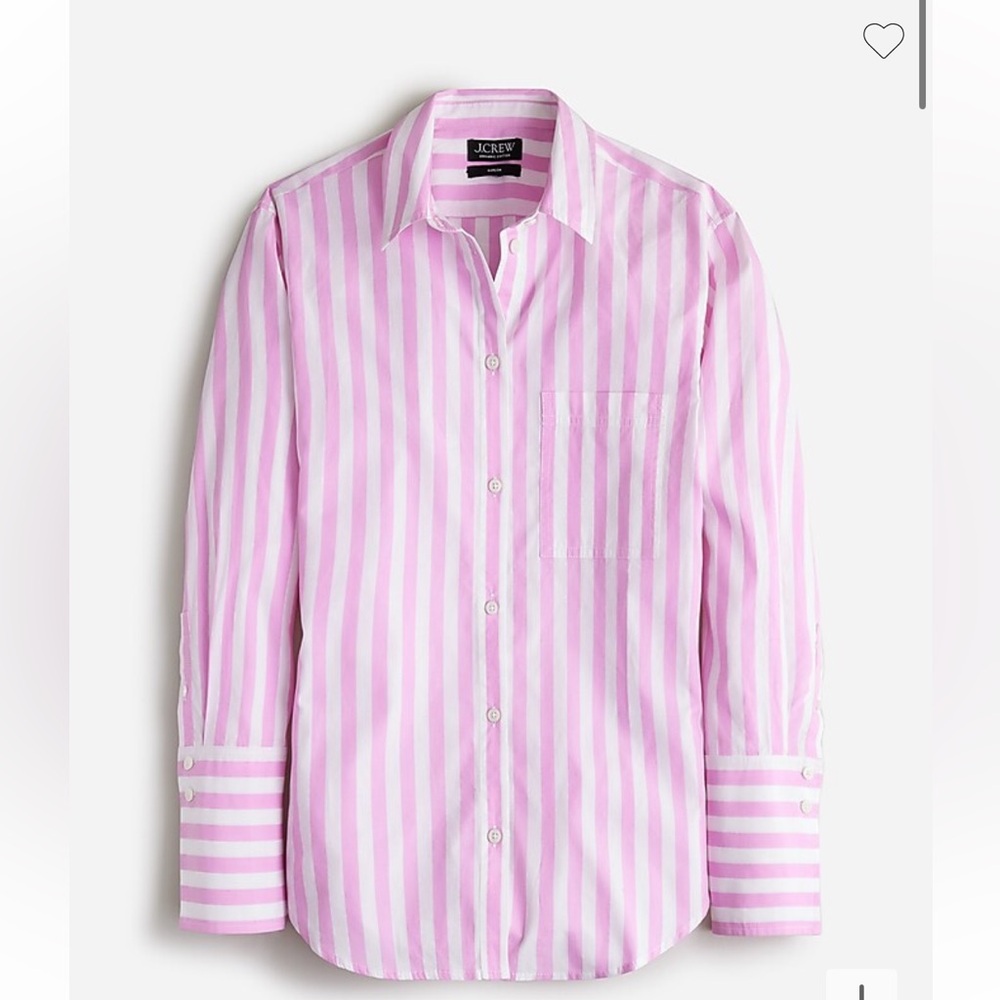 J. Crew Garçon cotton poplin shirt in stripe size 8